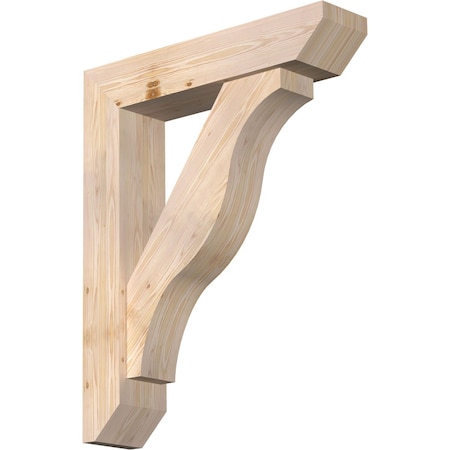 Ekena Millwork Funston Slat Smooth Bracket w/ Offset Brace, Douglas Fir, 7 1/2"W x 34"D x 42"H BKT0806X34X42FST06SDF